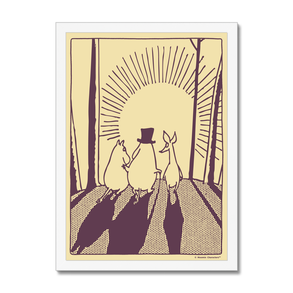 Moomin Sunrise Friends Fine Art Framed Print